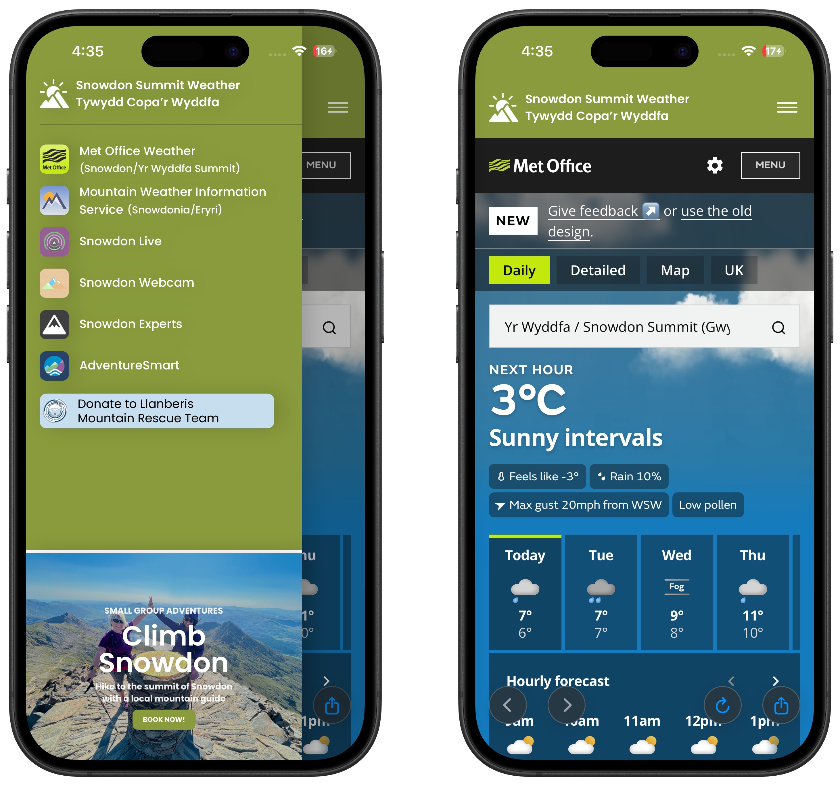 Snowdon Summit Weather product visual